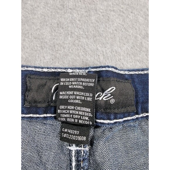 True Luck Jeans Mens 34x30 Boot Dark Blue Thick Stitch Mid Stretch Western NEW - Picture 14 of 16